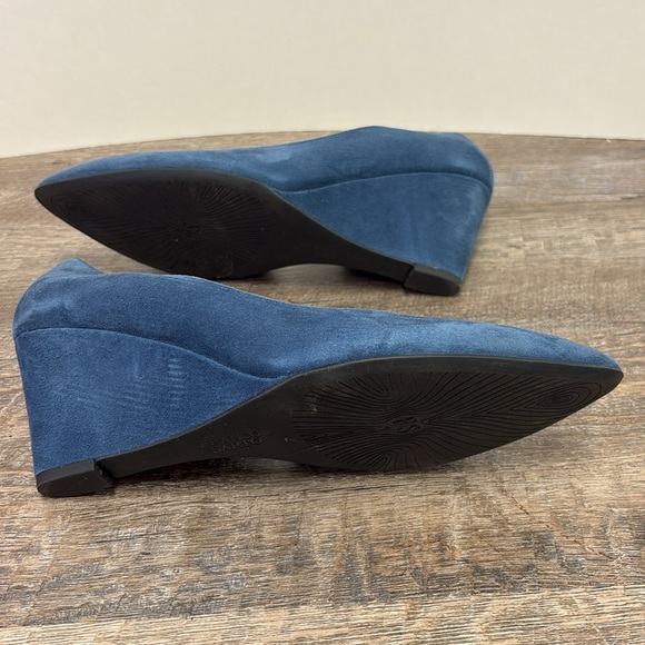 Franco Sarto FELICE D’Orsay Blue Suede Heeled Wedge 8.5 - Picture 9 of 11